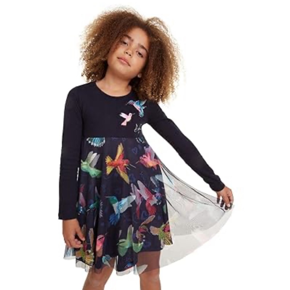 DESIGUAL tulle hummingbird dress